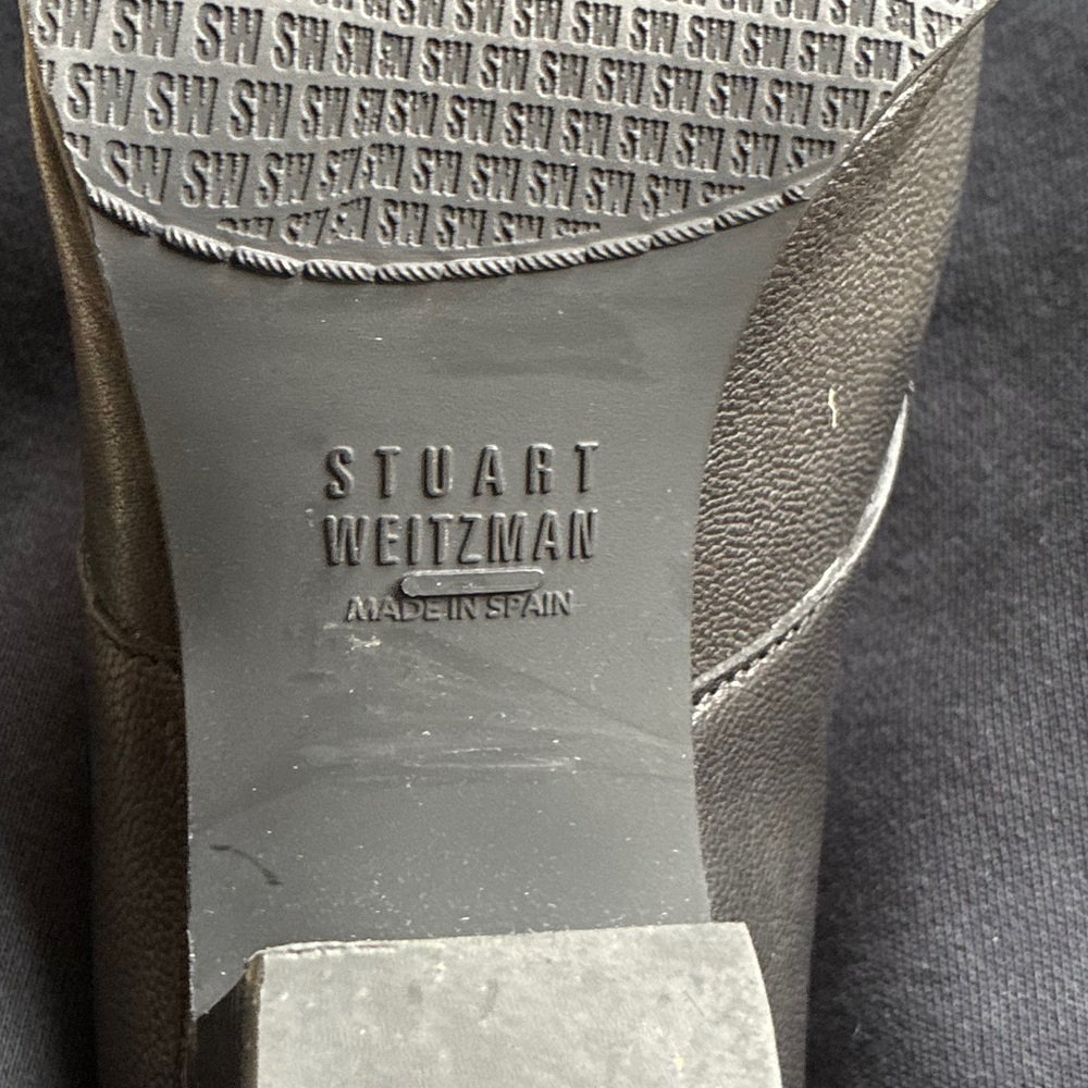 Stuart Weitzman Black Lace-Up Leather Boots - Picture 3 of 3